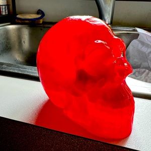Red resin skull